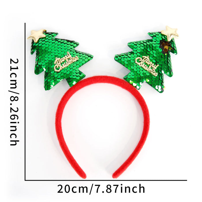 Wholesale Christmas Jewelry Headband Elk Antler Five-star Children's Plastic Headband JDC-HD-ZHHAO009