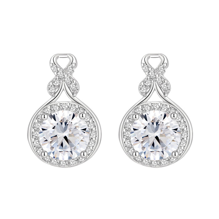 Wholesale Original Design: Light Luxury Waterdrop Set for Women with a High Grade Feeling, Gourd Round Bag Earrings