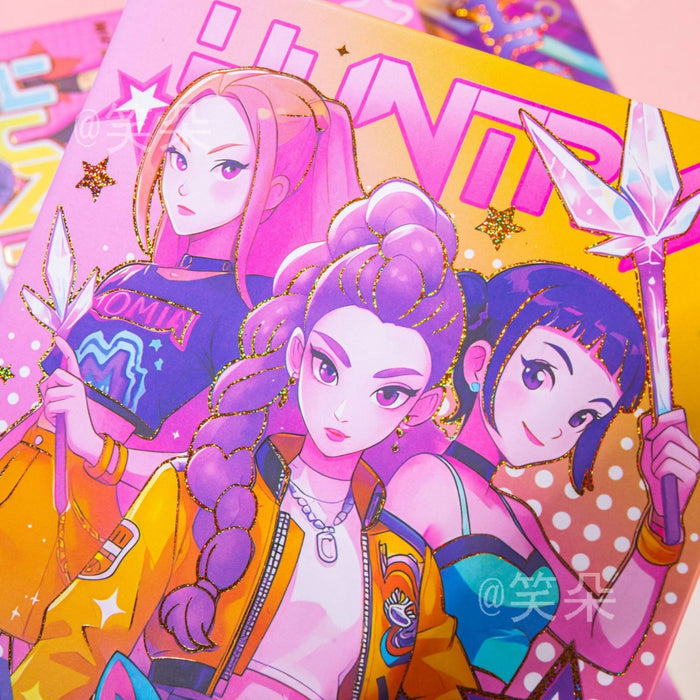 Wholesale KPOP themed cute cartoon notebook with magnetic closure and colorful pages