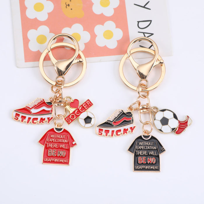 Wholesale Football Jersey Keychain Pendant Hip-Hop Alloy Accessories