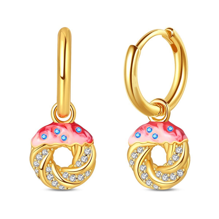 Wholesale Silver Plated Fruit Earrings Strawberry Grape Cherry Party Jewelry Accessory