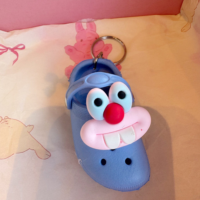 Wholesale Funny compact mini slippers hole shoes car couple keychain