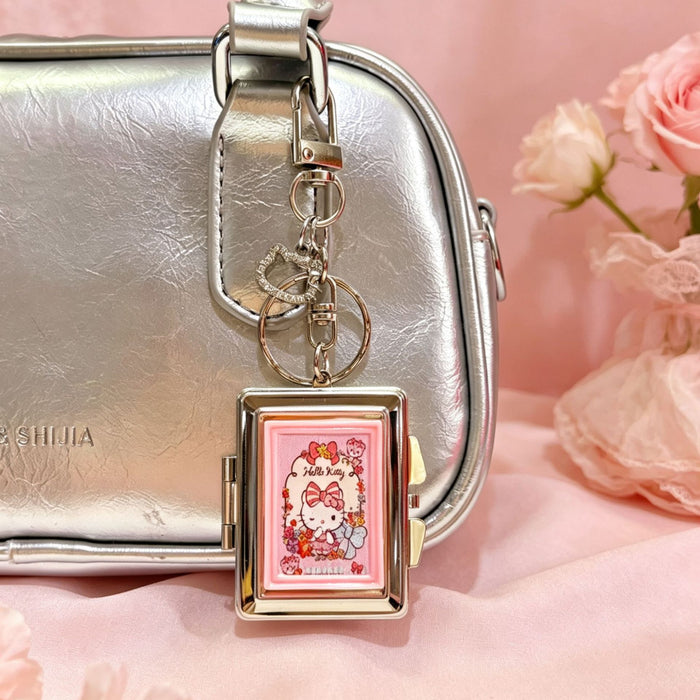 Wholesale Cartoon Cosmetic Mirror Keychain Double-Sided with Chain Zinc Alloy Bag Charm
