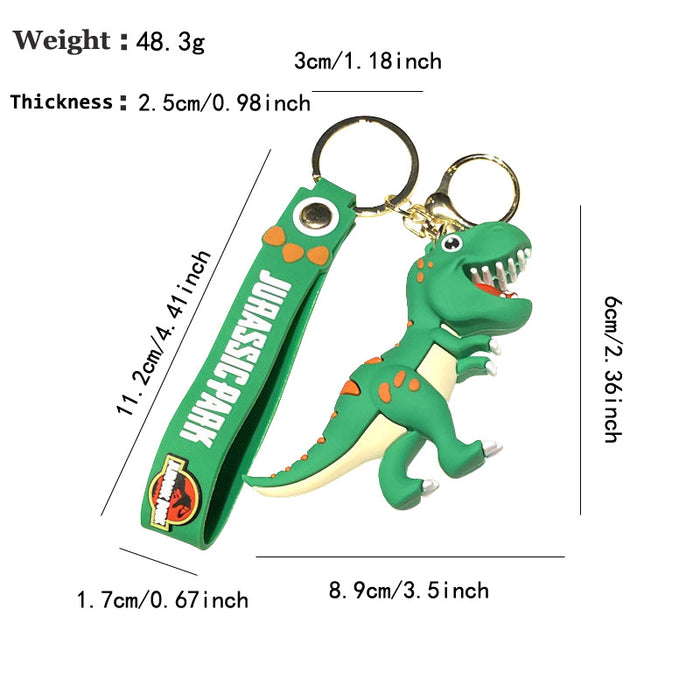 Wholesale Trendy Dinosaur Keychain Toy Metal Cartoon T-Rex Charm MOQ≥3