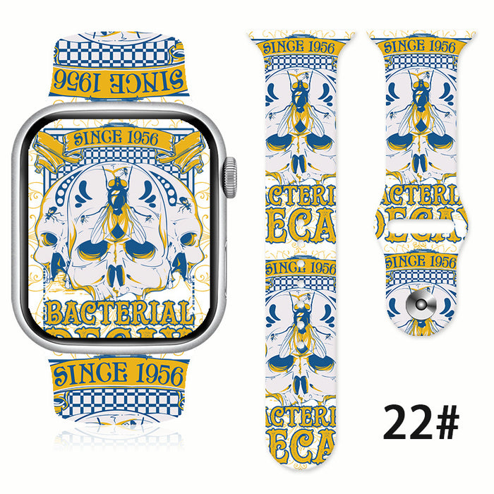 Wholesale Printed Silicone Watch Strap Wrist Strap JDC-WD-NuoQi048