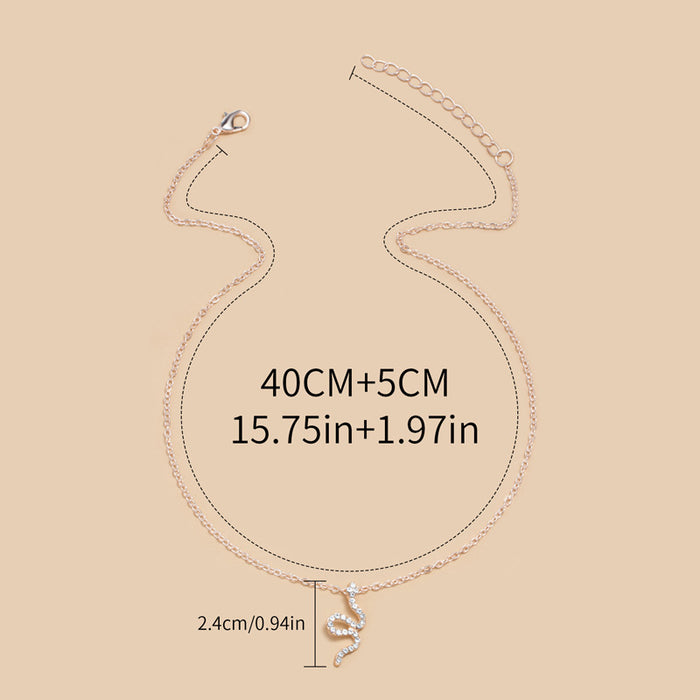 Wholesale Creative Jewelry Multi layer Serpentine Stacked Necklace Clavicle Chain Versatile Alloy Pendant Sweater Chain
