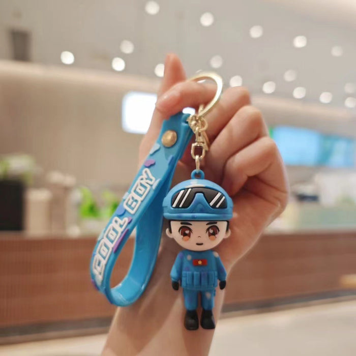 Wholesale Soft rubber cartoon special forces soldier keychains