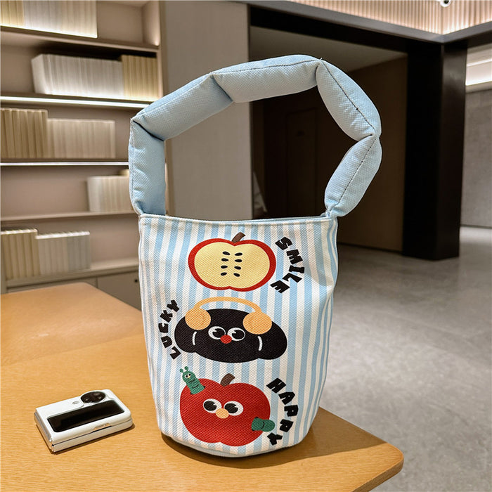 Wholesale Women's single-room bag cartoon illustration cotton-filled bucket portable underarm work travel photo bag