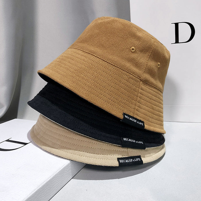 Wholesale Fisherman's hat with cloth, solid color, versatile, Japanese sun shading basin hat