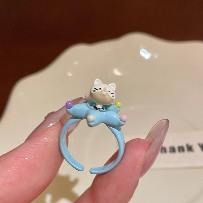 Wholesale Original cute cartoon opening ring with a niche design sense
