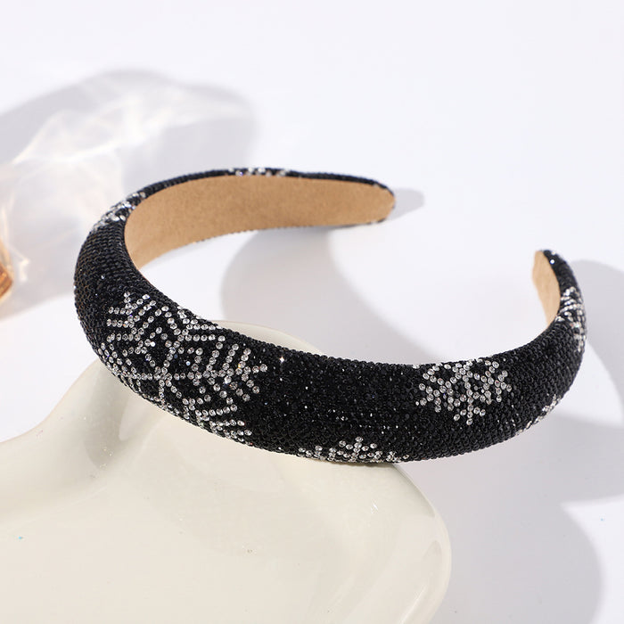 Wholesale Christmas snowflake headband sponge wide edge full diamond headband all-match high-end headband hair accessories