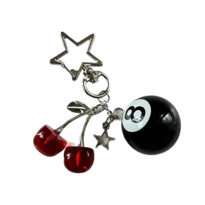 Wholesale cherry metal pendant jewelry bag pendant key buckle cherry crystal key pendant