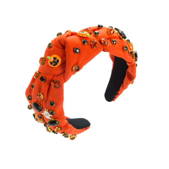 Wholesale Halloween Ghost Pumpkin Fabric Wide Brim Headband JDC-HD-HM029