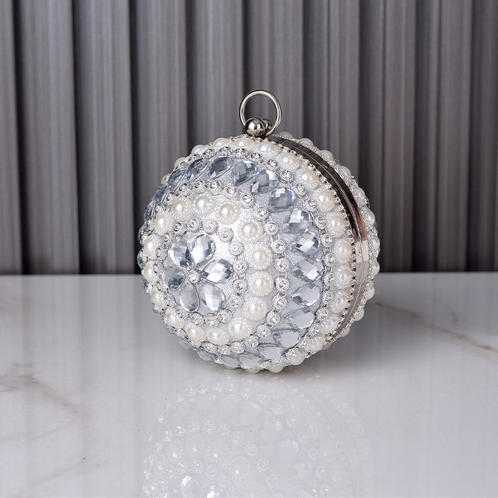 Wholesale Round Pearl Evening Bag Spherical Handbag JDC-HB-YX009