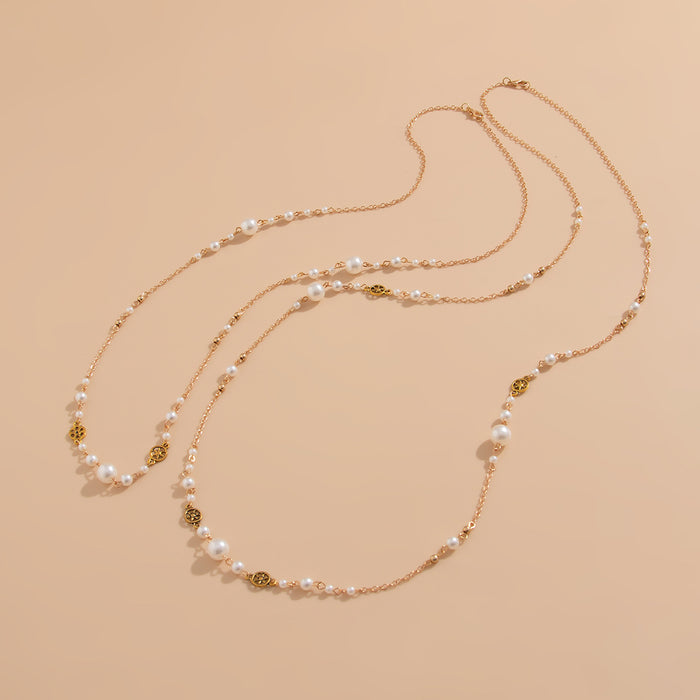 Wholesale Necklace Long Elegant Imitation Pearl Chain Tassel Pendant