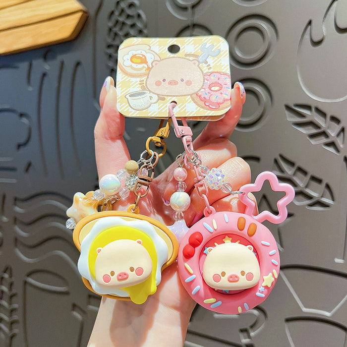 Wholesale Genuine keychain cute cartoon food bead string student bag pendant gift