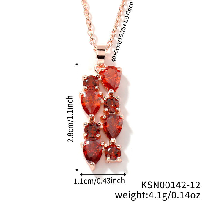 Wholesale Necklace Colored Stone Zircon Pendant Long Necklace Colorful Necklace