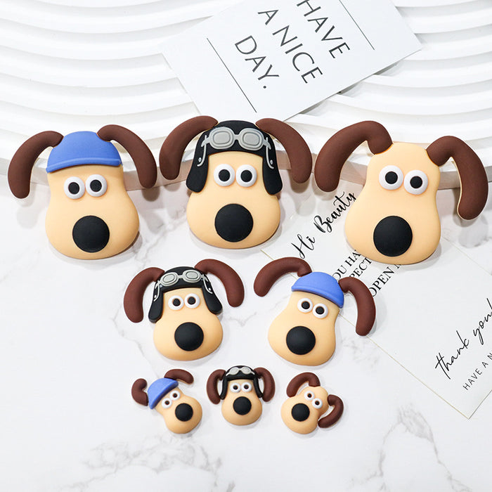 Wholesale 5pcs Cartoon Soft Rubber  Accessories Mobile Phone Shell Patch Hole Shoes Mouthwash Cup Three-dimensional Sticker  Puppy