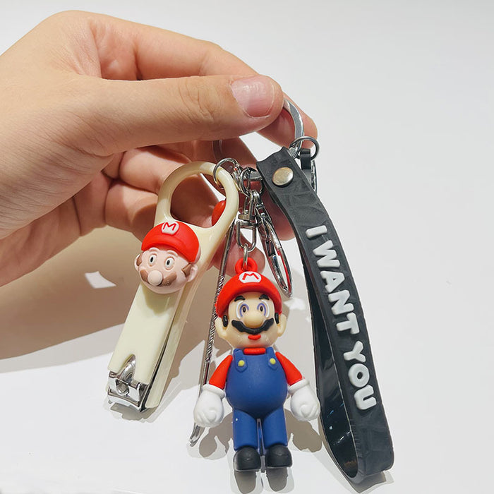 Wholesale  Silicone Doll Spaceman Keychain Pendant Bag  Nail Clipper Ear Digging Spoon Keychain