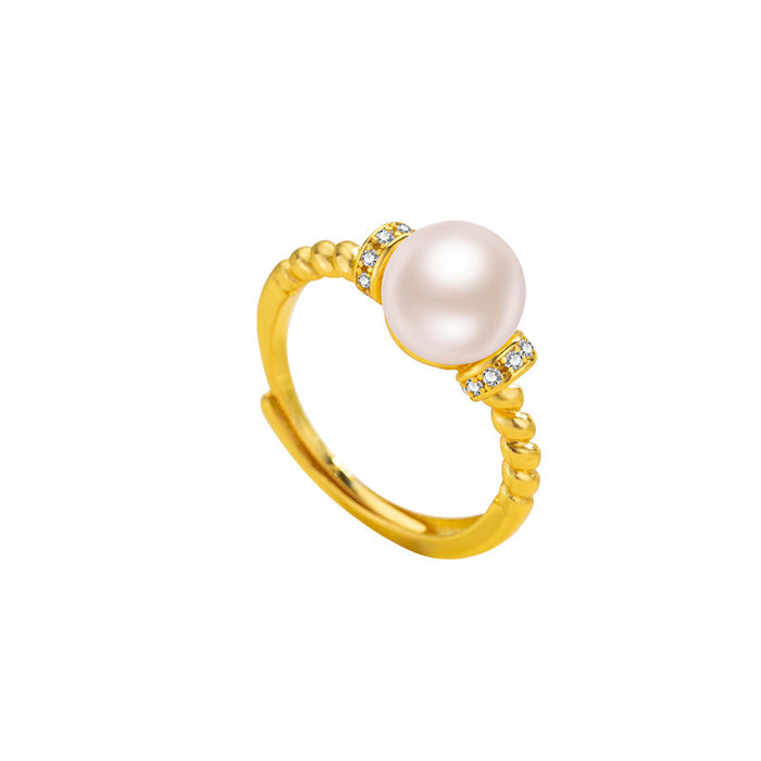 Wholesale Pearl ring niche design fashionable index finger ring personalized light luxury ring