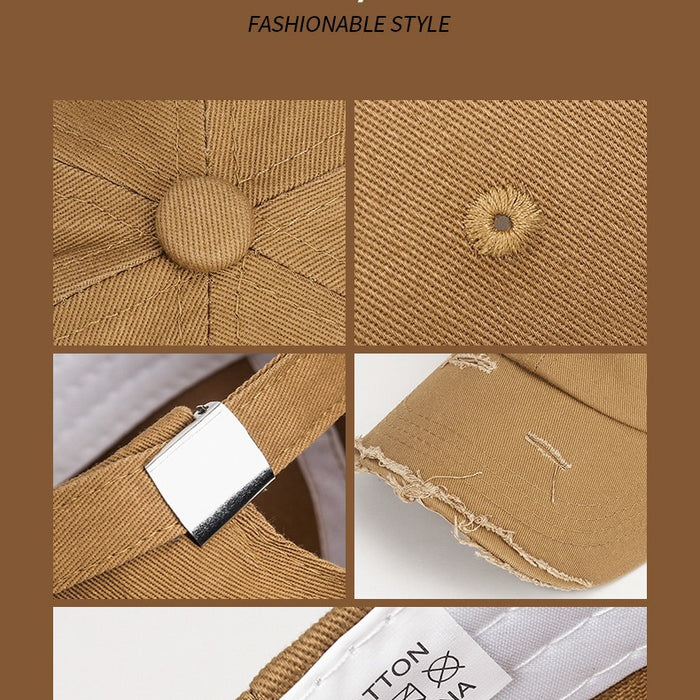 Wholesale Retro minimalist perforated baseball cap with soft top, versatile and sun resistant, casual duck tongue hat