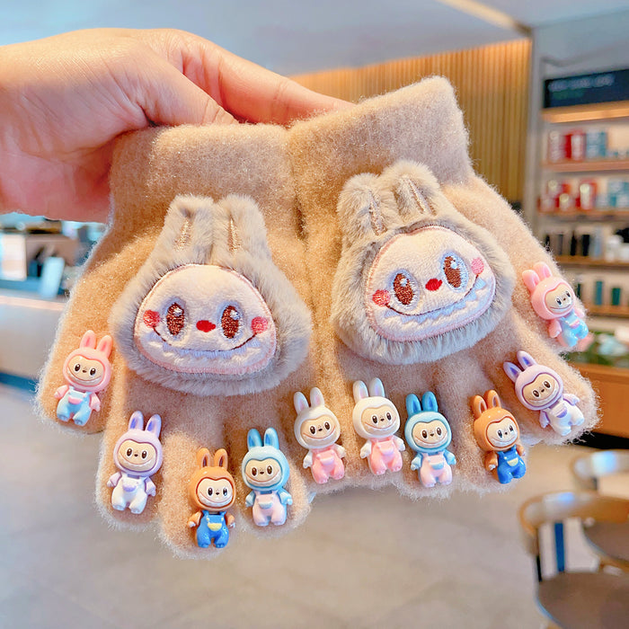 Wholesale Cartoon dolls  finger cots for babies,  with plush and thick windproof material