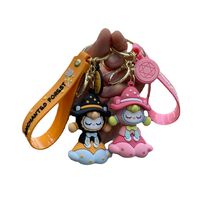 Wholesale Creative Magic Forest Keychain 3D Soft Plastic Doll Couple Backpack Pendant Decoration