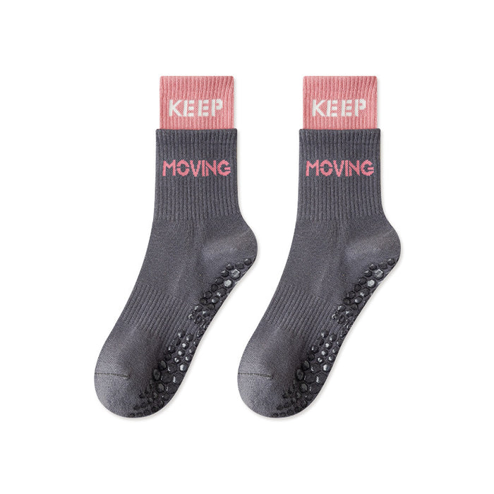 Wholesale Yoga Socks Professional Anti slip Mid tube Pilates Sports Socks