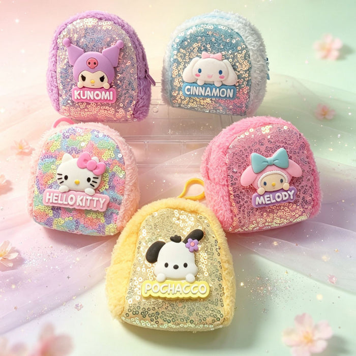 Wholesale Cartoon Sequin Purse Keychain Earphone Case Kids Gift Bag Charm