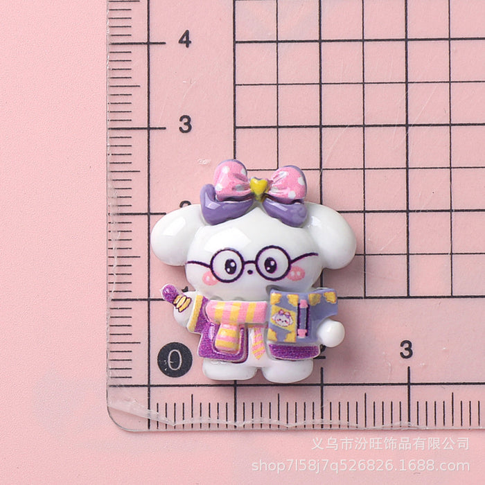 Wholesale Cartoon Glossy Magician Puppy Resin Accessories Jewelry Hairpin Mobile Phone Case Water Cup Head Jewelry