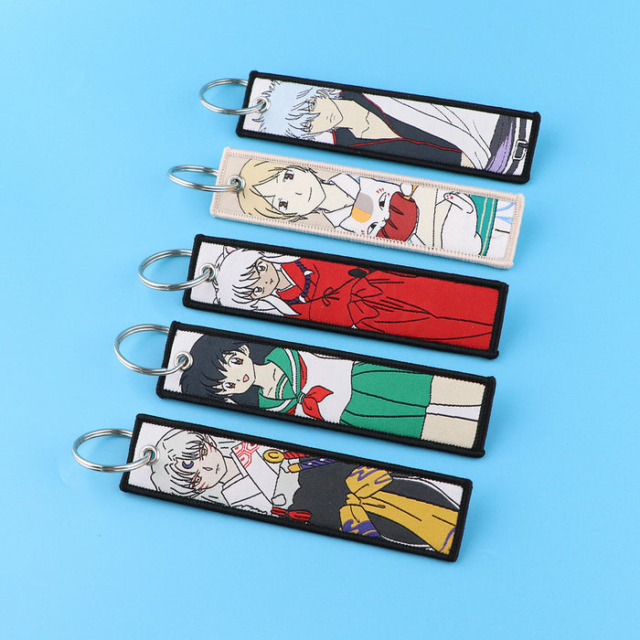 Wholesale Anime Style Woven Cloth Keychain Lanyard For Car Keys Fashion Accessory