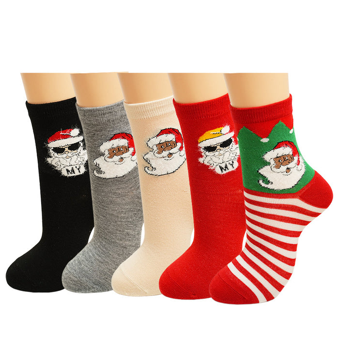 Wholesale cartoon Christmas socks Christmas socks elk mid-calf socks Christmas