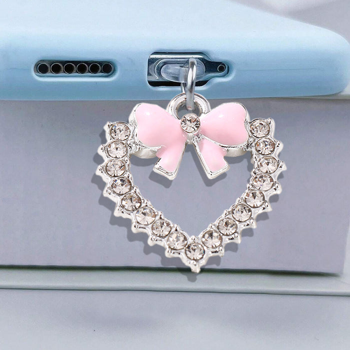 Wholesale Hollow out butterfly knot rhinestone heart Mobile Phone Stands