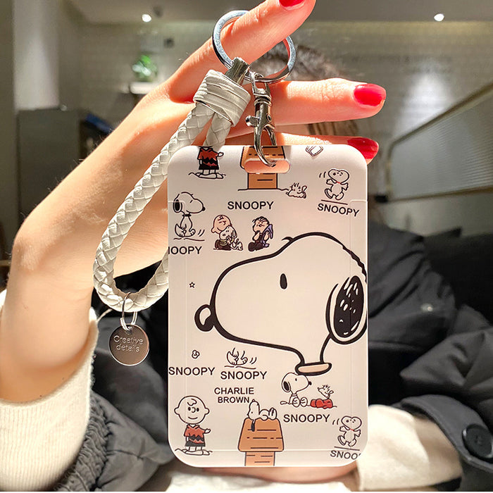 Wholesale Cute cartoon printed lanyard card holder and keychains.