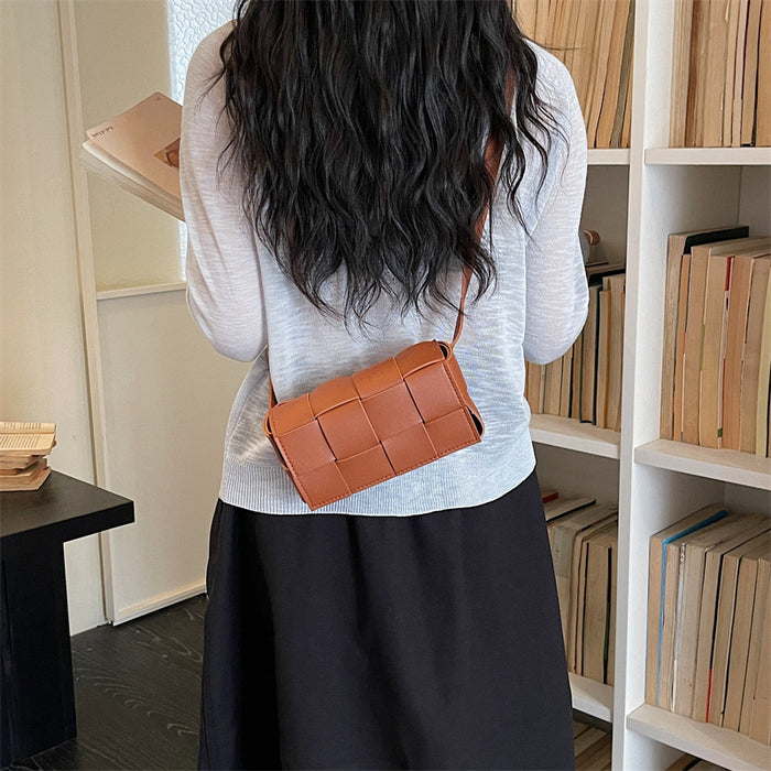 Wholesale Green Woven Small Square Crossbody Bag Daily Fashion Accessory