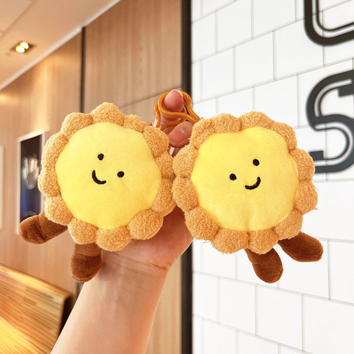 Wholesale Egg Tart Plush Doll Pendant Bread Doll Small Gift Keychain Plush Toy