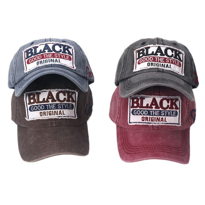 Wholesale Baseball cap, washed with adhesive fabric, letter denim duckbill cap, sun visor hat