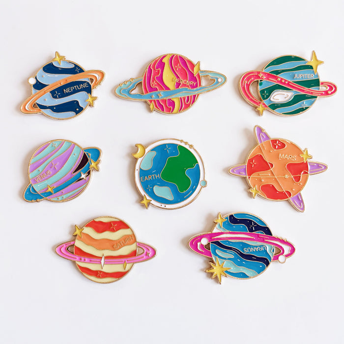 Wholesale Planet Series Eight Major Planets Metal Brooch