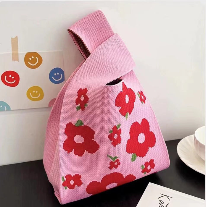 Wholesale New niche designer's flower themed knitted bag, handbag, handbag, and gift bag