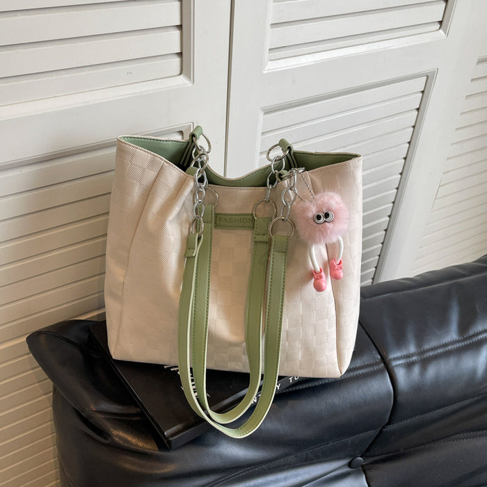 Wholesale Color blocked patchwork shoulder bag commuting tote bag