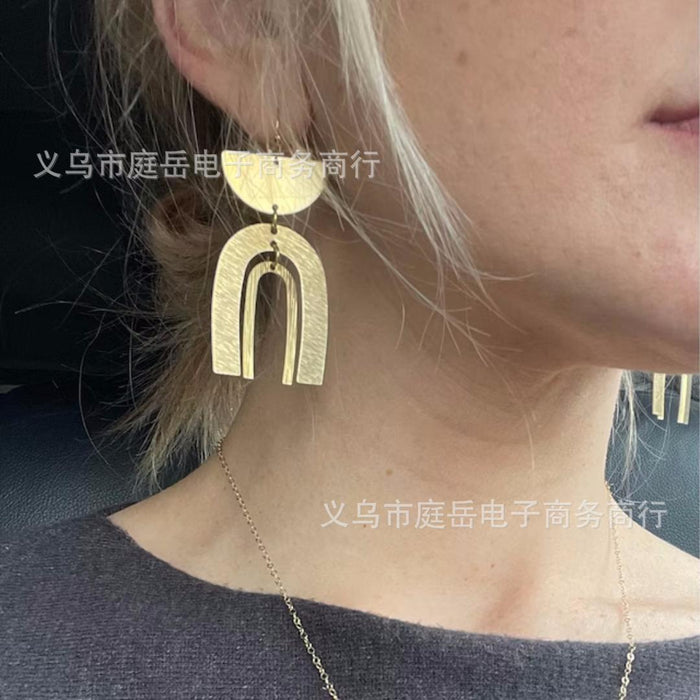 Wholesale Minimalist style gold arched earrings
