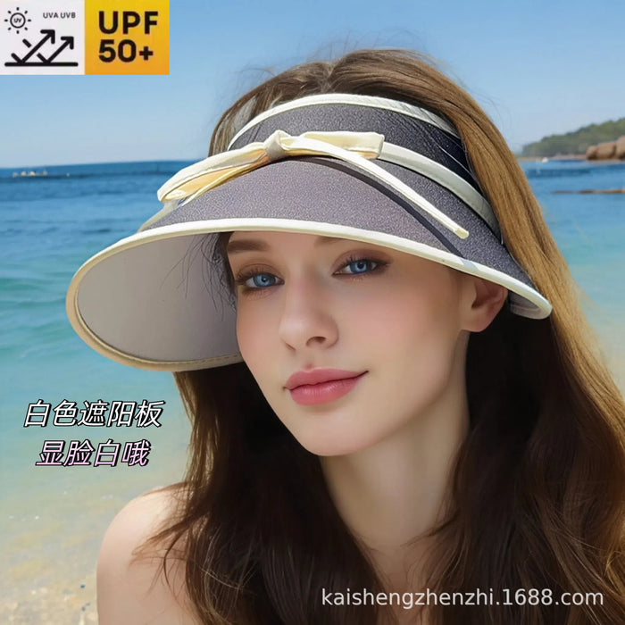 Wholesale Sunscreen strap bow, empty top riding sun hat