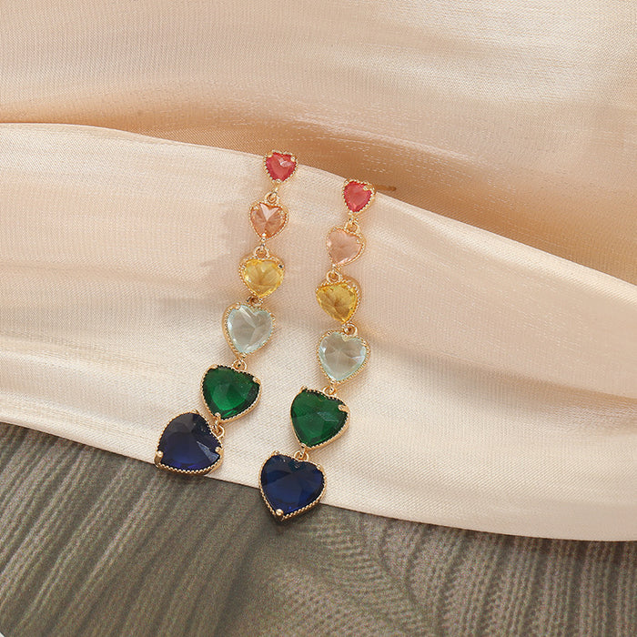 Wholesale Feather tassel earrings, retro fashion earrings, niche high-end, exaggerated earrings