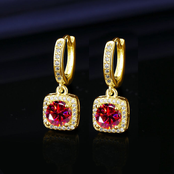 Wholesale  Princess Square Simulated Moissanite Stud Earrings Fashion Accessory Gift for Resale