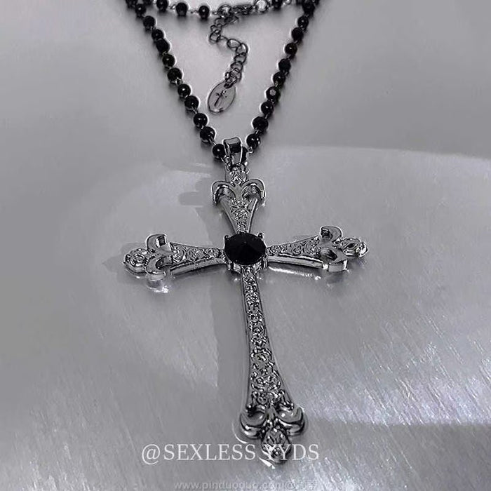 Wholesale Cross Long Necklace Women's Tassel Chain Halloween Accessories