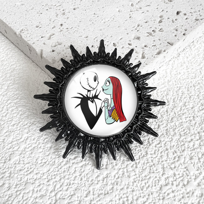 Wholesale  series Christmas night e swimming Black Time gem metal brooch  Black Devil badge