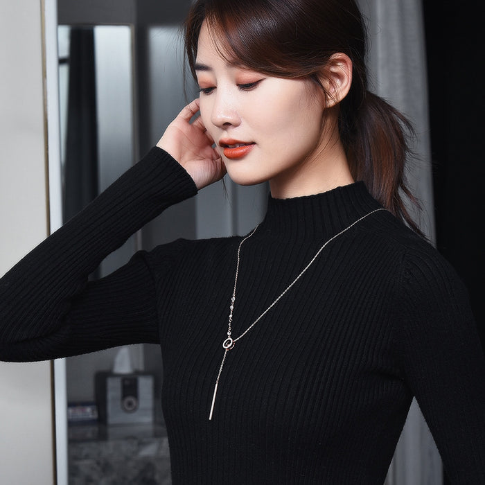 Wholesale Sweater chain women's long versatile simple pendant decorative chain necklace accessories