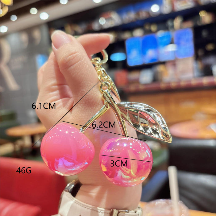 Wholesale Chic Resin Cherry Keychain - Colorful Pink Car Key Accessory MOQ≥2