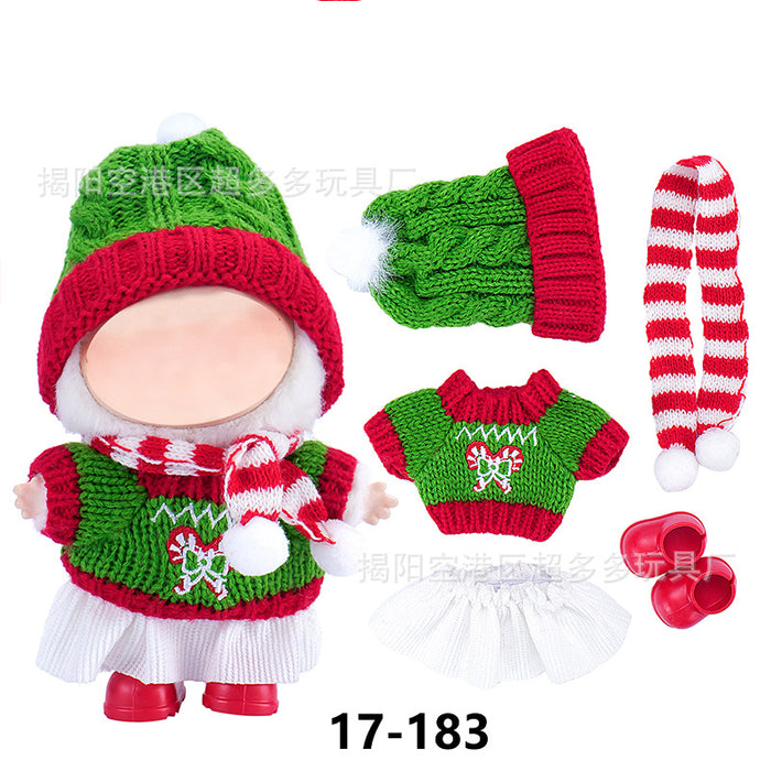 Wholesale ( Clothes only)  Baby clothes 17cm plush Christmas dress