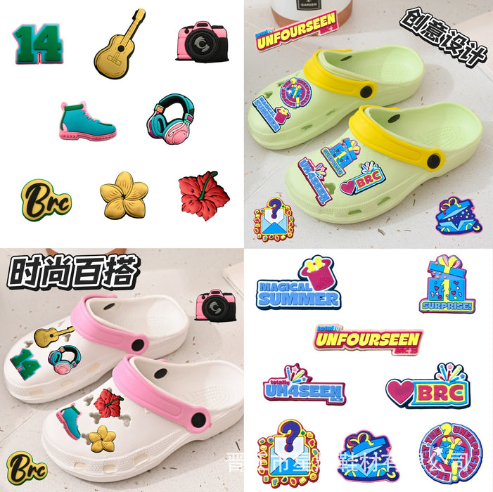 Wholesale New hole shoe, flower shoe buckle set, versatile DIY soft rubber shoe accessories